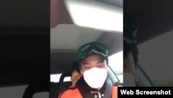 公民记者、前央视主持人李泽华2月26日探访武汉疫区途中疑遭警车尾随。(视频截图)