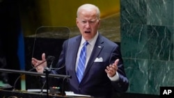 美国总统拜登在联合国大会上发表讲话(2021年9月21日)