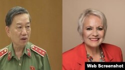 Bộ trưởng Công an Tô Lâm và Dân biểu Tiểu bang Geneve Anne Marie Von Arx-Vernon.