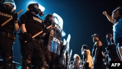 北卡罗来纳州夏洛特市一名黑人被警察击毙引发抗议。(2016年9月21日)