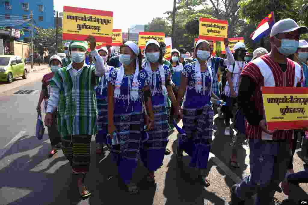 ရန်ကုန်မြို့ ဆန္ဒပြပွဲ မြင်ကွင်း။