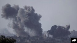 以色列空军对加沙地带的哈马斯军事目标实施空袭。(资料照)