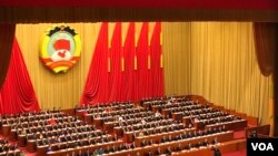 2018年3月3日,中国政协在北京人民大会堂开会。(美国之音叶兵拍摄)
