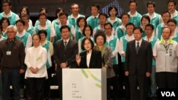 民进党主席蔡英文在演讲 (美国之音杨明拍摄)