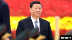 中国领导人习近平在北京天安门广场 (2021年9月30日)