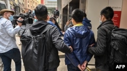 香港警方2021年1月6日实施大规模逮捕行动(法新社)