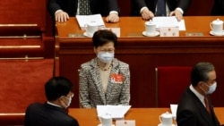 香港特首林郑月娥出席北京人大会堂举行的全国人大年度会议(路透社2021年3月5日)