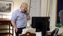 英国首相约翰逊(Boris Johnson)2021年1月23日与美国总统拜登通话(英国首相办公室照片)