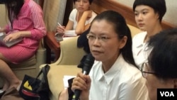 李净瑜2017年5月23日记者会现场(美国之音申华拍摄)