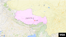 西藏自治区地理位置图。人权观察组织说,进入西藏比进入朝鲜更困难。