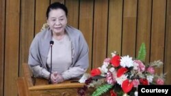 ကရင်ပြည်နယ်ဝန်ကြီးချုပ် ဒေါ်နန်းခင်ထွေးမြင့် (ကရင်အမျိုးသားမီဒီယာ)