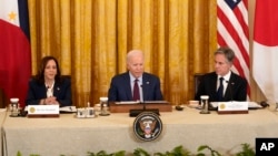 Президент США Джо Байден, віцепрезидентка США Камала Гарріс та державний секретар США Ентоні Блінкен. Фото: AP/Mark Schiefelbein