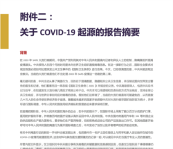 国会中国工作组报告附件二:新冠病毒疾病起源报告摘要
