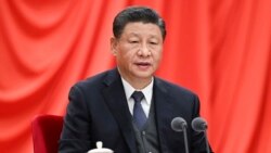 中共党媒新华社发布的中国领导人习近平在北京举行的中纪委会议上讲话的照片。(2022年1月18日)