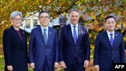 韩国与澳大利亚2024年5月1日举行外长防长2+2会议。(媒体联访照片)