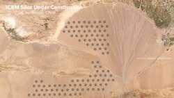 行星实验室2021年6月4日的卫星照片显示在中国玉门附近建有类似于洲际弹道导弹发射井阵地。(美联社)
