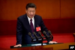 中共总书记 习近平在中共19大开幕式上发表讲话。(2017年10月18日)