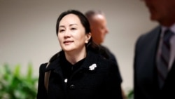 中国华为公司前首席财务官孟晚舟离开加拿大温哥华一家法院。(2020年1月20日)