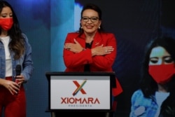 资料照:洪都拉斯左派反对党候选人卡斯特罗(Xiomara Castro)当选该国首位女总统(2021年11月28日)