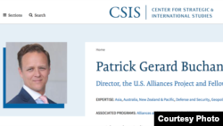 前澳大利亚国防部官员巴肯目前在CSIS任职(CSIS官网)