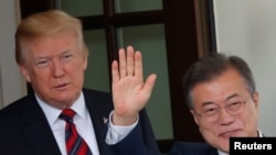 文在寅2018年5月22日曾到白宫访问(路透社)