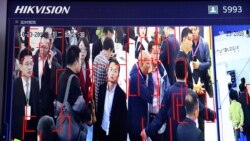 中国海康威视开发的人脸识别技术在北京举行的中国社会公共安全产品博览会上展示。(2018年10月23日)