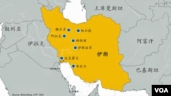 资料图片:伊朗核活动地点示意图