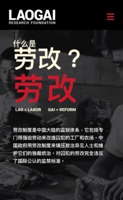 “劳改研究基金会”扩大为受害者“输血”,图为该基金会网页截屏。(劳改基金会)