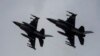Винищувачі F-16 Повітряних сил ЗСУ, 4 серпня 2024. AP Photo/Efrem Lukatsky