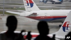 马来西亚航空公司停在吉隆坡国际机场停机坪上的飞机 (资料照片)
