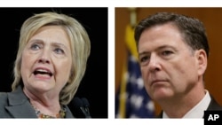联邦调查局局长科米(右),希拉里·克林顿(左)
