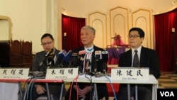 启动“占领中环”运动记者会 (美国之音海彦拍摄)