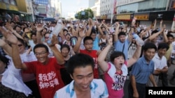 启东居民7月28日游行,反对建设排污管道