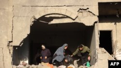 Hình ảnh một ngôi nhà bị hư hại ở Gaza sau cuộc tấn công của Israel.