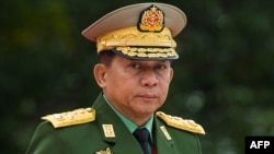 缅甸政变的主角,国防军总司令敏昂莱。( 资料照片)
