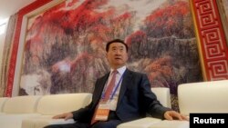 万达集团董事长王健林在青岛,准备参加青岛东方影都的启动典礼(2013年9月22日)