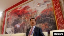 万达集团董事长王健林在青岛,准备参加青岛东方影都的启动典礼(2013年9月22日)