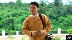 缅甸被推翻的领导人昂山素季的盟友、缅甸前国会议员漂扎亚桑(Phyo Zeya Thaw,2015年8月19日资料照片)。据缅甸官方媒体7月25日报道,缅甸军事当局处决了四名被指控帮助实施“恐怖行为”的民主活动人士,这是缅甸几十年来首次执行处决。