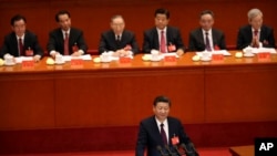 中共总书记习近平在十九大开幕式上讲话。(2017年10月18日)