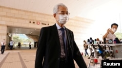 82岁的民主党创党主席李柱铭在西九龙法院,他被控参与未经批准的大规模集会。 (2020年9月18日)