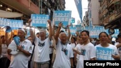 香港泛民举行毅行争普选呼吁市民出来投票 (网络图片)
