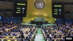 联合国投票通过谴责美国对古巴实施经济禁运,美国和以色列投反对票。(2018年11月1日)