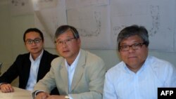 三位台湾建筑师,右起姜人伟、徐少游、曾韦豪