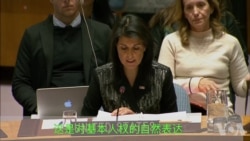 美国驻联合国代表黑利发言表示:“伊朗人民的声音应该被听到。” 美国驻联合国代表黑利发言表示:“伊朗人民的声音应该被听到。”