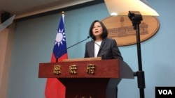 台湾总统蔡英文(美国之音记者申华 拍摄)