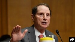 资料照片:民主党籍联邦参议员怀登(Ron Wyden)出席参院听证会(2020年6月30日)