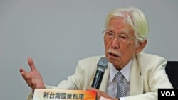 “独派”大佬、新台湾国策智库创办人辜宽敏(美国之音杨明拍摄)