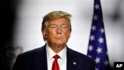 美国总统特朗普出席在法国比亚里茨举行的七国集团峰会第三天也是最后一天的新闻发布会(2019年8月26日)。