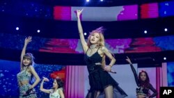 韩女艺团BLACKPINK。(美联社)