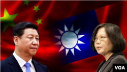 中国国家主席习近平和台湾总统蔡英文(合成照)。